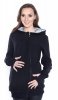 MijaCulture - 3 in1 Maternity Fleece Hoodie / with 2 removable inserts / for Baby Carriers 4018A/M22 Black